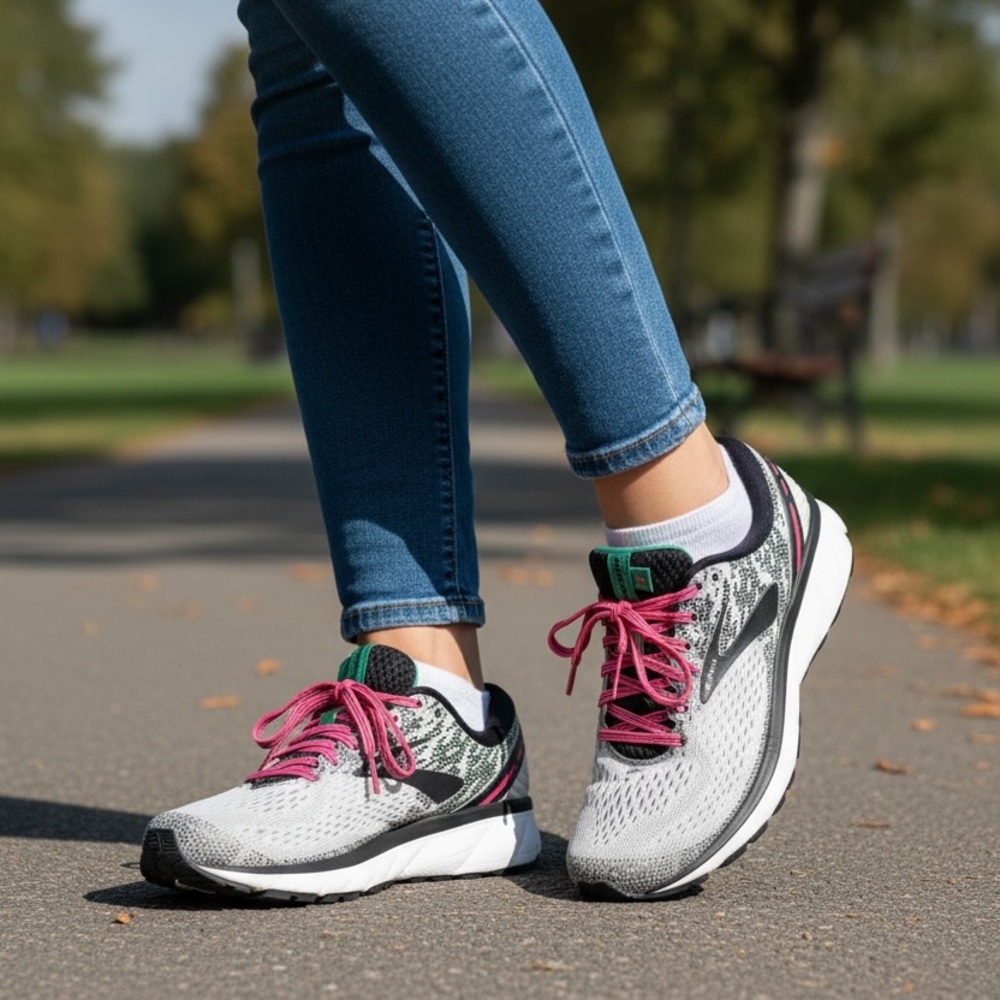 Brooks Women's Athletic Shoes - White, Pink, and Black